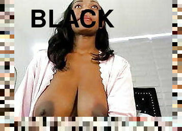 Black Latina Nattasha teases with her big saggy boobs 