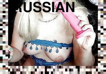masturbation, russe, jouet, blonde, pute, gode
