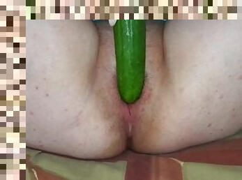 Fucking myself with a cucumber and sexy curvycumming