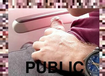 Risky Public Travel - Handjob and fingering at trainstation and airplane