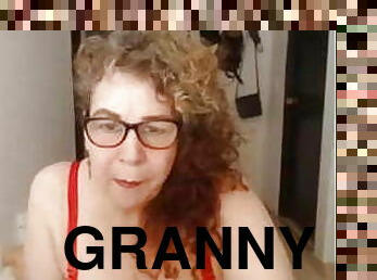 Granny plays with her ass