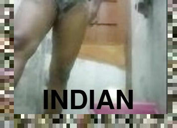 Hot indian woman bathing and cleaning pussy