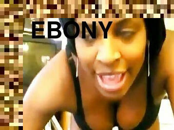 Ebony GF with big booty teasing on webcam