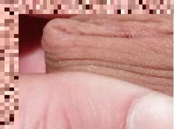 Close Up of my Precummy Dick in Public Toilet
