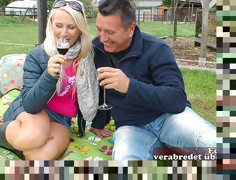 German blonde at outdoor milf sex