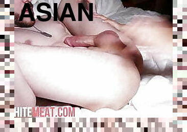 Slutty Asian teen gets nasty for white dick