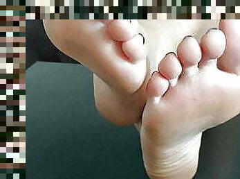 Soft and sexy feet, black toenails and smooth soles