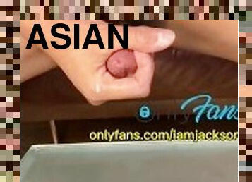 asiatisk, far, udløsning, kæmpestor-pik, bøsse, spiller, sperm, solo, farmand, pik