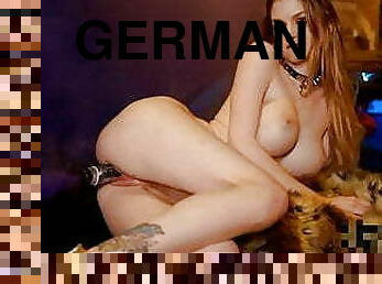 German woman has a 30 cm long column of smoke deep in pussy