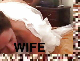 Wife&#039;s Fantasy Fulfilled by BBC in wedding dress. 