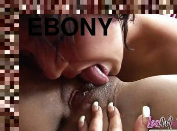 Ebony lesbian babe walked into a new studio in town