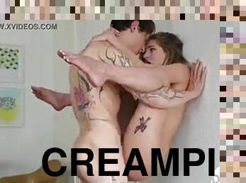 Hardcore Fucked Hard against a wall and creampie