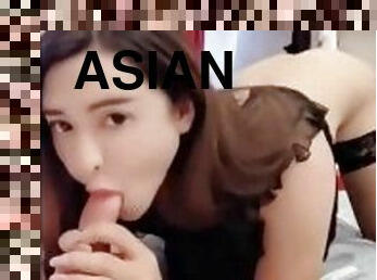 asiatisk, transvestit, teenager, ladyboy, tøs, knepning-fucking