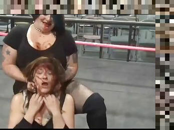 Classy broads wrestling kathy the butcher owens vs black widow onesided female pro wrestling hardcore