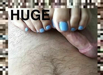 Kira_b: Started him off with a heel job and finished him off with my soft sexy blue toes