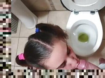 Taking step daddy for a piss and sucking his dick  strep daughter blowjob