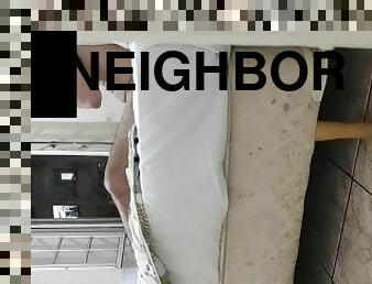 exposed open window crazy naked masturbate for the smoker neighbor