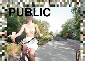 Topless bike riding