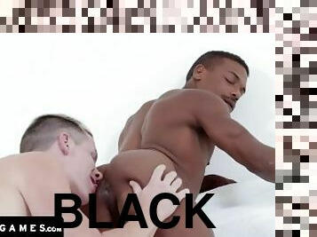 Muscular Black Guy Loses A Game With His Buddy And Gets His Tight Black Hole Stretched By Huge Cock