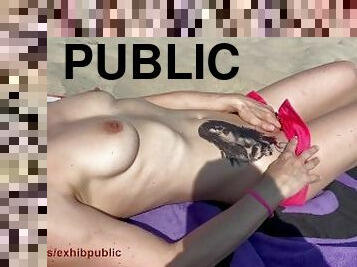masturbacija, nudisti, u-javnosti, amaterski, kamera, plaža, voajer