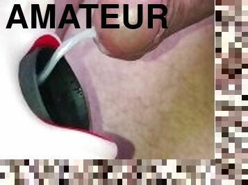 Vacuum Cleaner Dick Masturbation with my Open Mouth Stroker Device, Cool Cumshot sucked out slo-mo