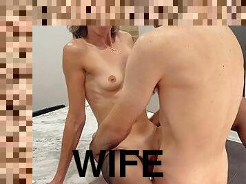 Friends Share Wife in Kitchen Ending in Double Creampie / Amateur Hotwife / Sloppy Seconds