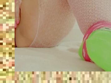 Hips, tits, booty, pussy, and feet teasing with cute socks on!
