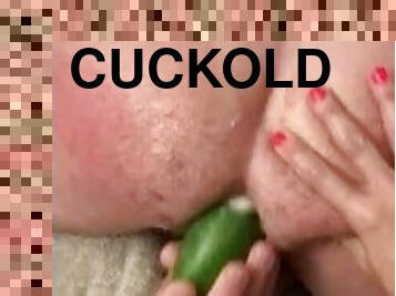 Take that fat cucumber cock up your ass you cuck!