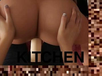 Teen Stuck and Fucked, Anal in Kitchen, Interracial (3D Hentai)