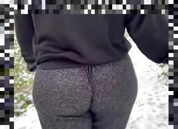 Wife Flashing Her Huge Ass On a Public Outdoor Nature Trail