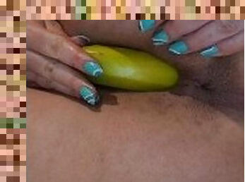 Sexy milf toying pussy with a Banana - I need some sex toys
