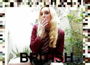 British 18 Year Old Blonde Schoolgirl Smoking JOI