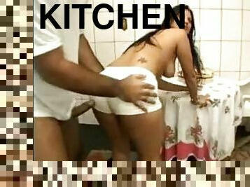 Kitchen sex with housewife that loves anal