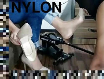 NYLON FEET SNIFFING SESSION#5: STINKY FEET AND ADDICTED FOOT SLAVE, GREAT JOB!