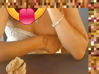 Wife get caught showing me her nipple right in the middle of a full food court
