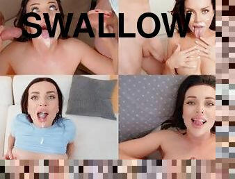 Hot compilation of cum in mouth, cum swallowing and facial cumshot