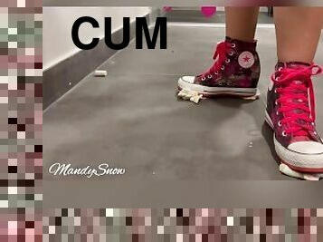 Marshmallows stuck under converse, sexy stomping and crushing wedge converse - MandySnow Free Clip