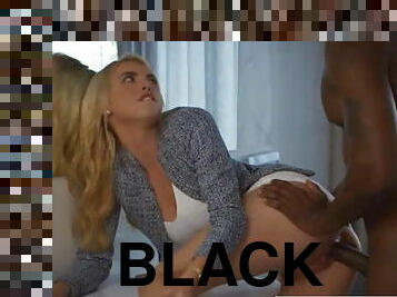 Blonde babe takes her 1st Big Black Cock