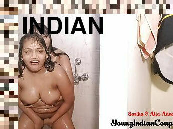 Indian Lesbian Girls Sarika And Alia Advani Love In Bathroom