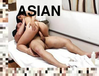 asiatisk, røv, amatør, kæmpestor-pik, spiller, massage, par, i-ansigtet, snæver, brunette