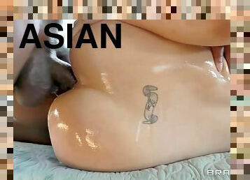 Lovely Asian babe Mia Li ass fucked by big black cock