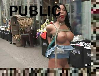 Big breast slave bitch in public fornicating