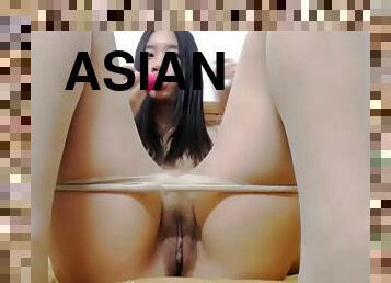 asiatisk, amatør, skønheder, teenager, webcam, dildo, røv-butt, barberet, små-patter
