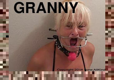 Submissive granny face fucked and anally dominated POV style