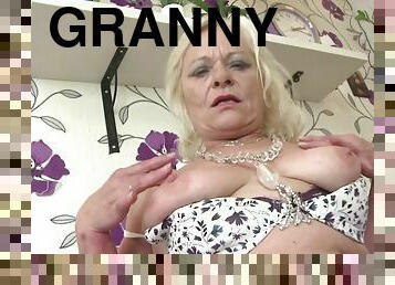Granny of the year squirts like crazy waterfall