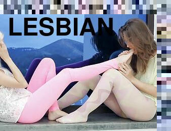 Sizzling Young Lesbians Erotic Footfetish Foreplay