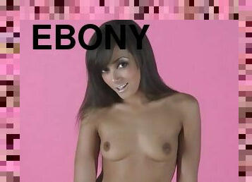 I strip for U: slim ebony cutie with natural tits stripping