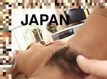 Japanese beauty with her very tight hairy pussy