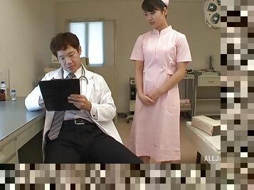 Kinky fucking between doctor and sexy Japanese nurse Aoi Mizutani