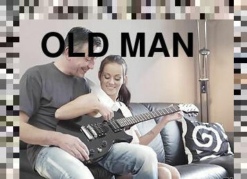 OLD4K. Old man with young babe spirit makes love to...